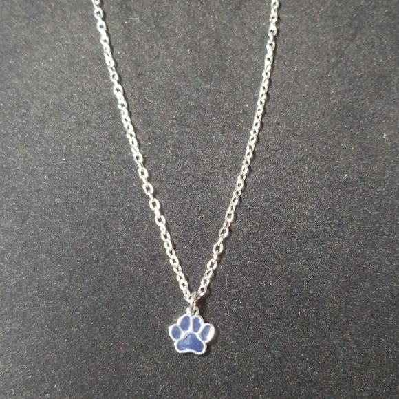 Jewelry - Silvertone Necklace with Dog Paw Charm